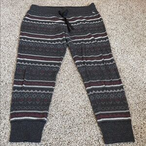 Eddie Bauer Charcoal Fair isle Sleep Pants, Medium, EUC